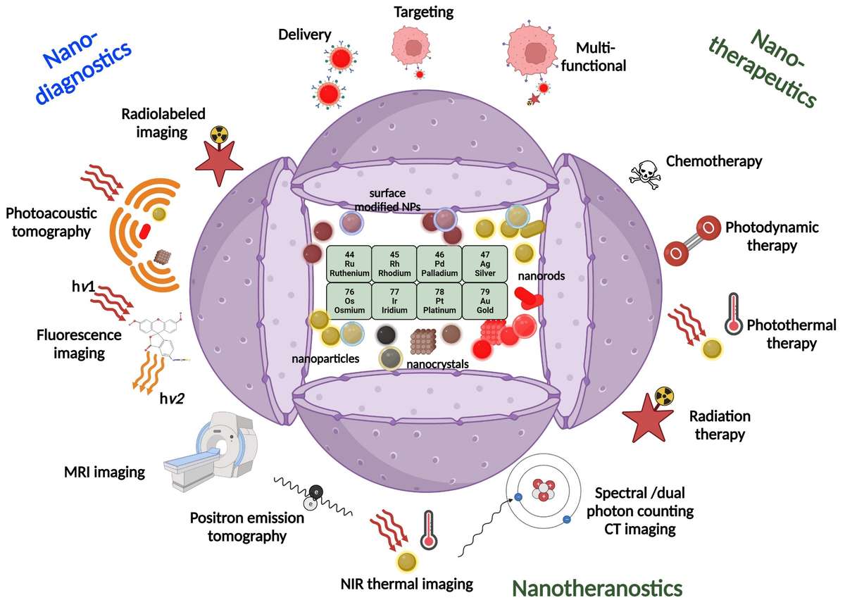 Fig.1 Functions of noble metal nanoparticles. (OA Literature)