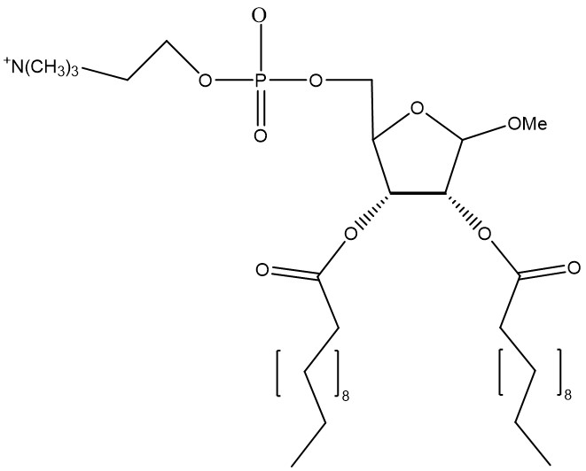 Fig.1 Chemically carbohydrosome is Methyl-2, 3-di-o-lauroyl-β-D-ribose-5 phosphocholine (DLRPC). (Creative Biolabs Original)
