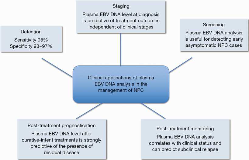 Clinical applications of plasma EBV DNA analysis for the management of NPC patients. 