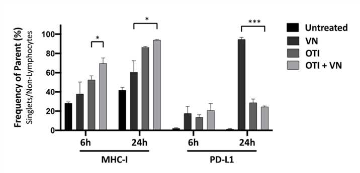 MHC-I and PD-L1 expression are analyzed by flow cytometry. (OA Literature)