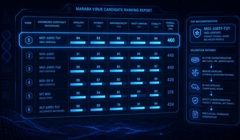 Maraba virus development recommendation