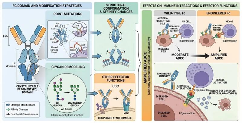 Fig.1 Fc-Based Antibody Engineering for Enhanced ADCC. (Creative Biolabs Original)