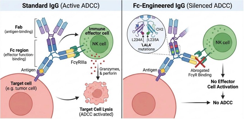 Fig.1 Precision ADCC silencing through advanced Fc reprogramming. (OA Literature)