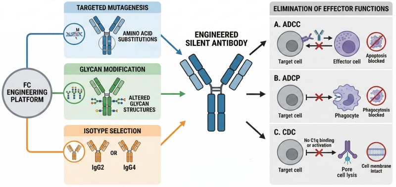 Fig.1 Precision Fc engineering for immune-silent therapeutic antibodies. (Creative Biolabs Original)