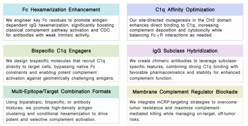 Featured services of the complement activation service by Fc engineering at Creative Biolabs. (Creative Biolabs Original)