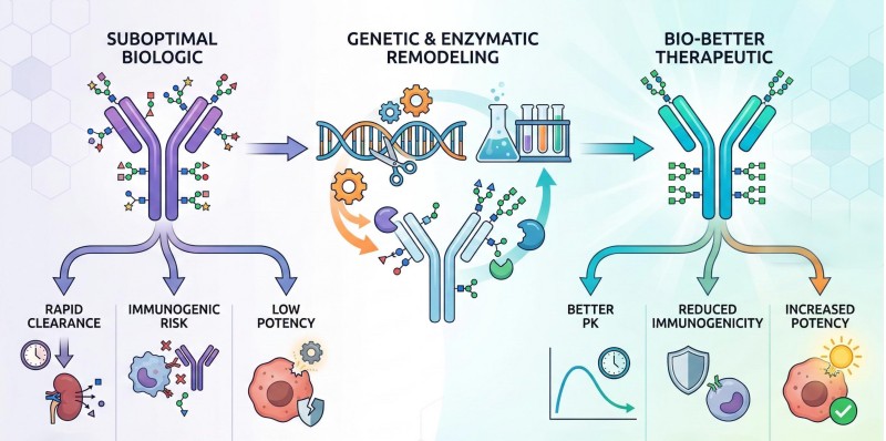 Fig.1 Biotherapeutic glycan safety and simplification platform. (Creative Biolabs Original)
