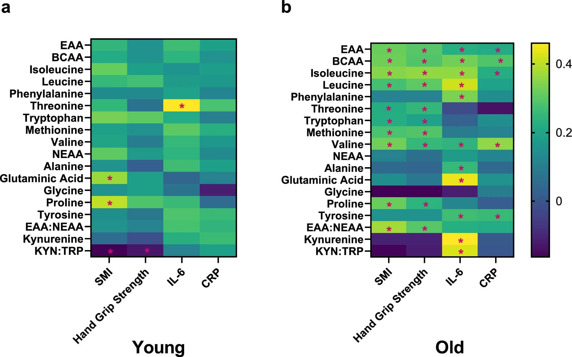 Relationship of amino acid and metabolite concentrations to skeletal muscle and inflammatory markers. (OA Literature)