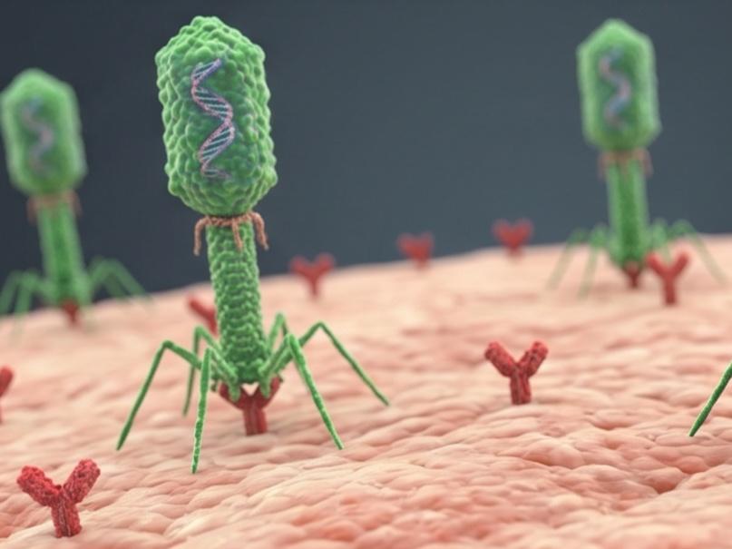 Fig.2 A schematic diagram of the modified bacteriophage binding. (Creative Biolabs AI)