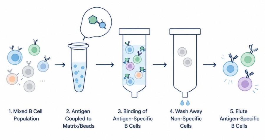 Fig.1 Targeted B Cell Capture for Antigen-Specific Enrichment. (Creative Biolabs AI)