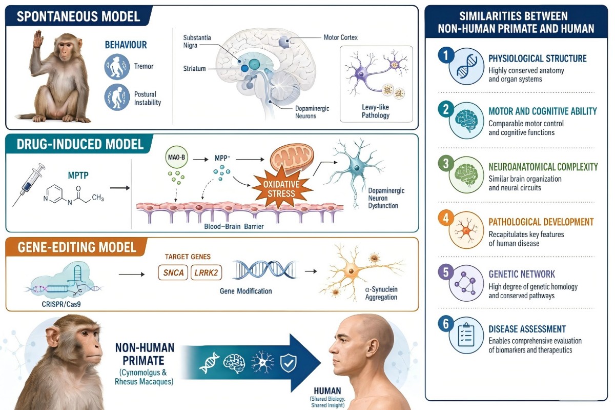 Fig.1 Non-human primates share high genetic and immunological homology with humans. (Creative Biolabs AI)
