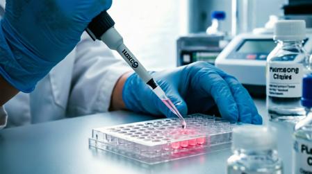 Fig.2 Sample pipetting in 96-well microplate (Creative Biolabs AI)