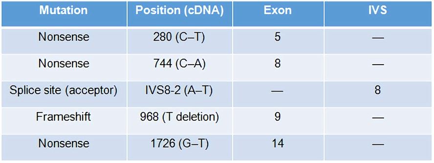 Summary of TMC6 mutations reported in EV. cDNA, complementary DNA; EV, epidermodysplasia verruciformis; IVS, intervening sequence. 