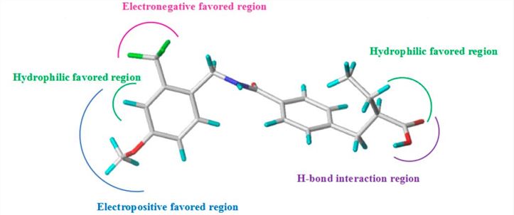 Fig.1 Diagram of structure-activity relationship based on core structure of PPARγ agonists through 3D-QSAR and molecular docking studies. (Jian, et al., 2018)