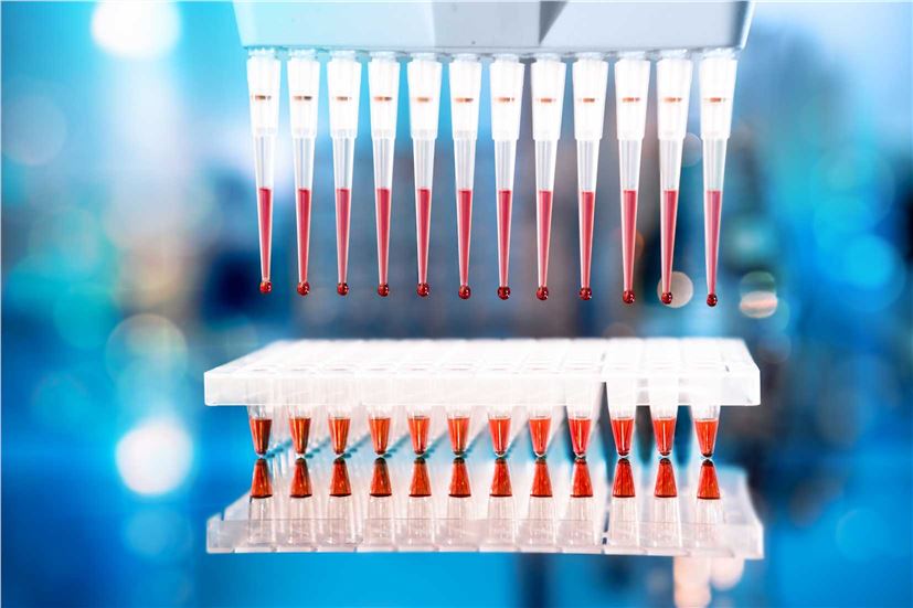 A slide introducing the High-Throughput Screening (HTS) Platform within the Vaccine GMP Manufacturing Solution.